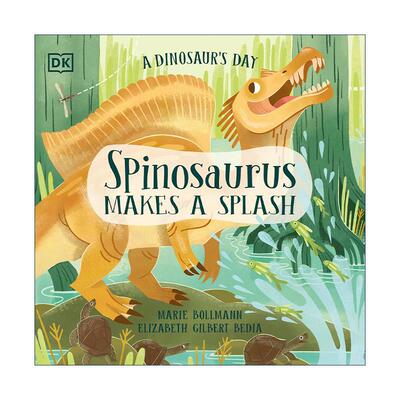 英文原版 A Dinosaur's Day Spinosaurus Makes a Splash 恐龙的一天 棘龙溅起水花 儿童全彩插图绘本 英文版 进口英语原版书籍
