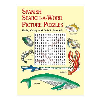 原版 Spanish Search-a-Word Picture Puzzles 西班牙语单词搜索 儿童学习益智游戏谜题活动书 常用词汇积累 双语版 进口原版书籍