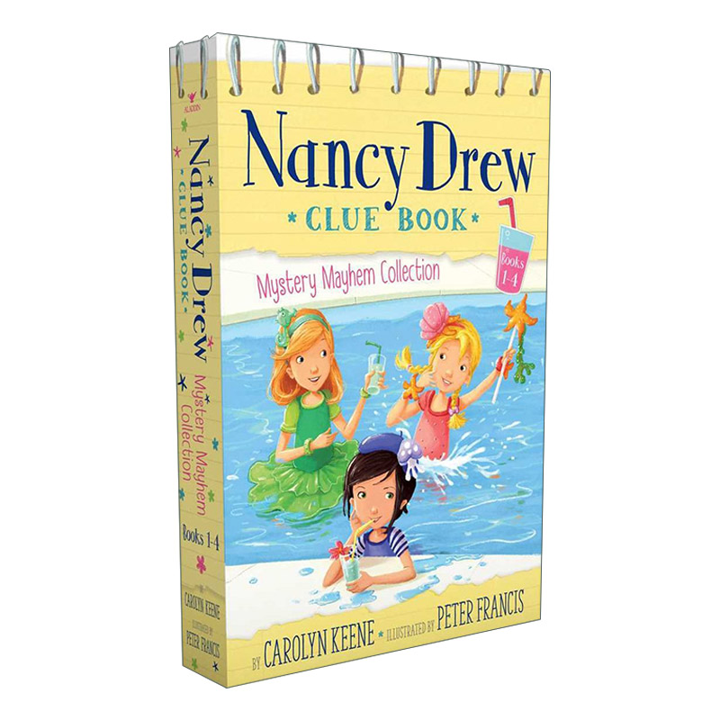 英文原版 Nancy Drew Clue Book Mystery Mayhem Collection Books 1-4 少女妙探南希德鲁 谜团线索收集书 1-4册 盒装 英文版