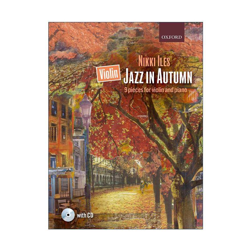 英文原版 Violin Jazz in Autumn 小提琴爵士之秋 小提琴钢琴爵士乐曲谱 英皇小提琴考级练习 英文版 进口英语原版书籍