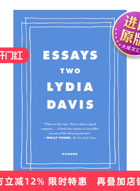 英文原版 Essays Two On Proust Translation Foreign Languages and the City of Arles 莉迪亚戴维斯文集卷2 进口英语书籍