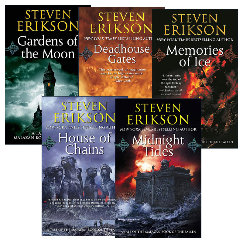 英文原版 Malazan Book of the Fallen 玛拉兹英灵录1-5册 史蒂芬埃里克森 史诗奇幻小说 英文版 进口英语原版书籍
