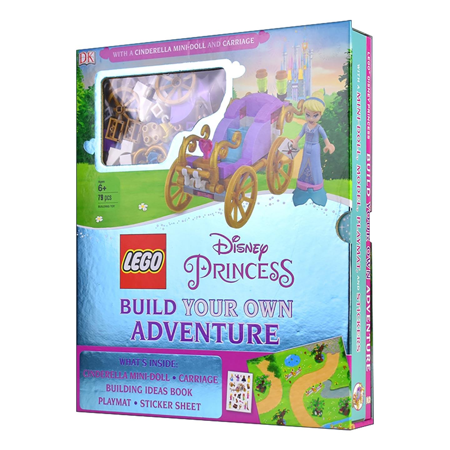 英文原版 Lego Disney Princess Build Your Own Adventure 乐高迪士尼公主精装书+积木玩具礼盒套装 女孩礼物书 进口英语原版书籍