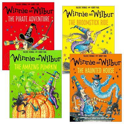 英文原版 Winnie and Wilbur 女巫温妮与黑猫威尔伯趣味故事4册 儿童魔法主题绘本 神奇南瓜 扫帚骑行 英文版 进口英语原版书籍