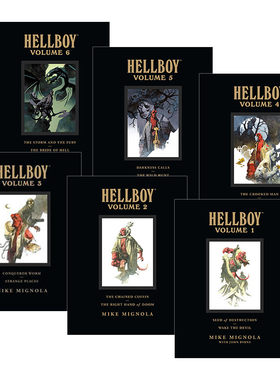 英文原版 Hellboy Library Edition Volume 1-6 地狱男爵卷1-6册 精装馆藏版 地狱小子 Mike Mignola 英文版 进口英语原版书籍