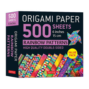 Sheets Origami 500 Publishing 书籍 英文原版 Tuttle Rainbow Paper Patterns 进口英语原版 彩虹图案双面折纸500张