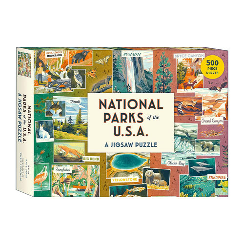 英文原版 National Parks of the USA Jigsaw Puzzle: A 500-piece Puzzle 美国国家公园拼图500片 英文版 进口英语原版书籍