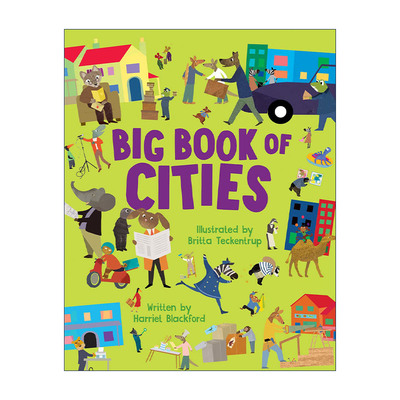 英文原版 Big Book of Cities 城市结构 大书 精装 图画书 博洛尼亚获奖插画师Britta Teckentrup 英文版 进口英语原版书籍