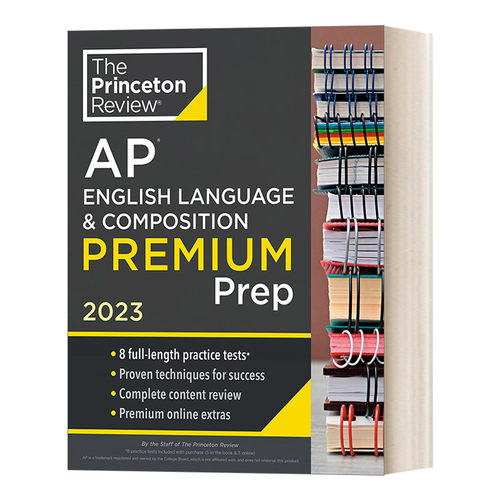 英文原版 Princeton Review AP English Language & Composition Premium Prep 2023 普林斯顿评论AP英语与写作 2023 增值版英文版