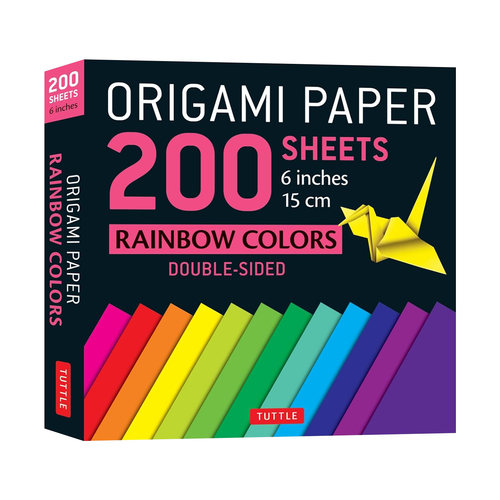 英文原版 Origami Paper 200 sheets Rainbow Colors 6