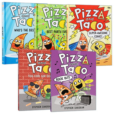 英文原版 Pizza and Taco 披萨饼与玉米片系列1-5册 图画图像小说 精装 英文版 进口英语原版书籍