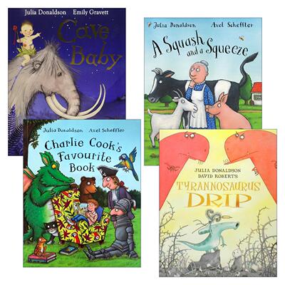 英文原版 Julia Donaldson 茱莉亚唐纳森系列4册 儿童绘本 小房子变大房子 暴龙娇气包 小野人 查理库克喜欢的书 英文版 进口书籍