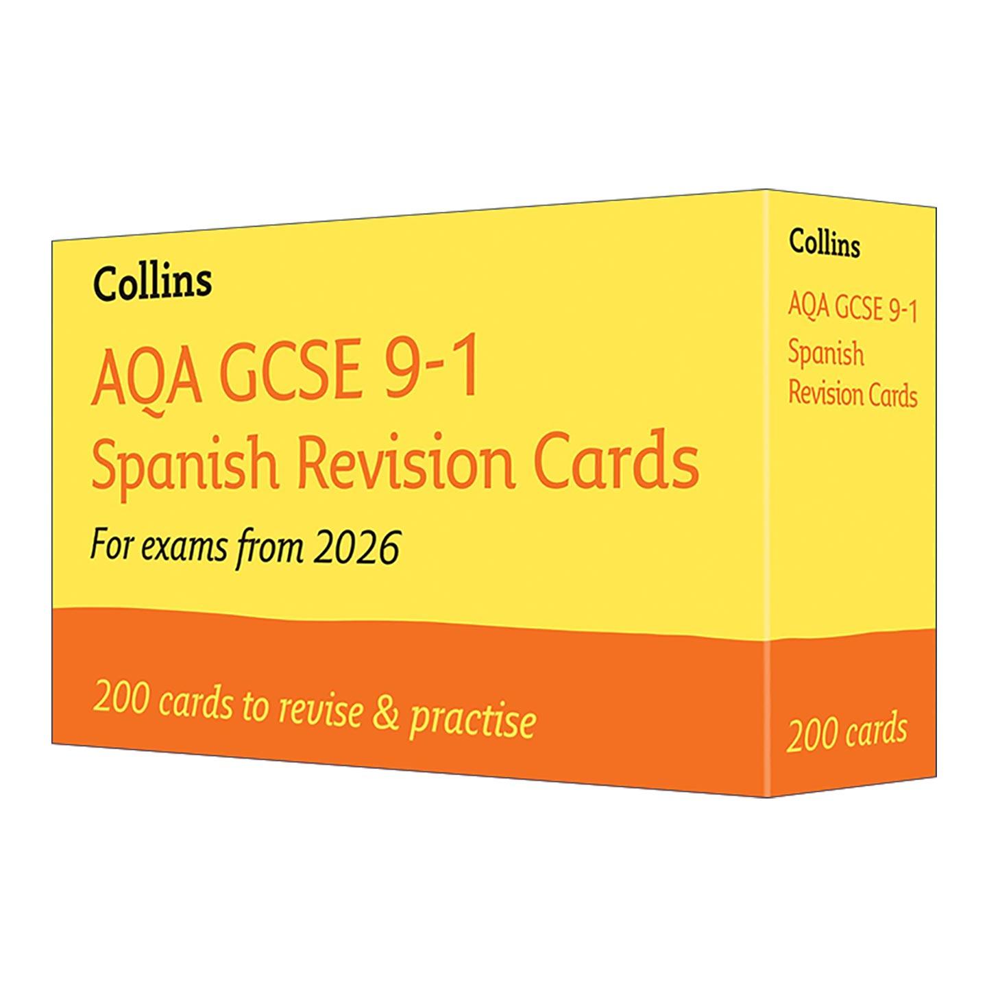 英文原版 Collins AQA GCSE 9-1 Spanish Vocabulary Revision Cards 柯林斯初中西班牙语词汇复习闪卡 英文版 进口英语原版书籍