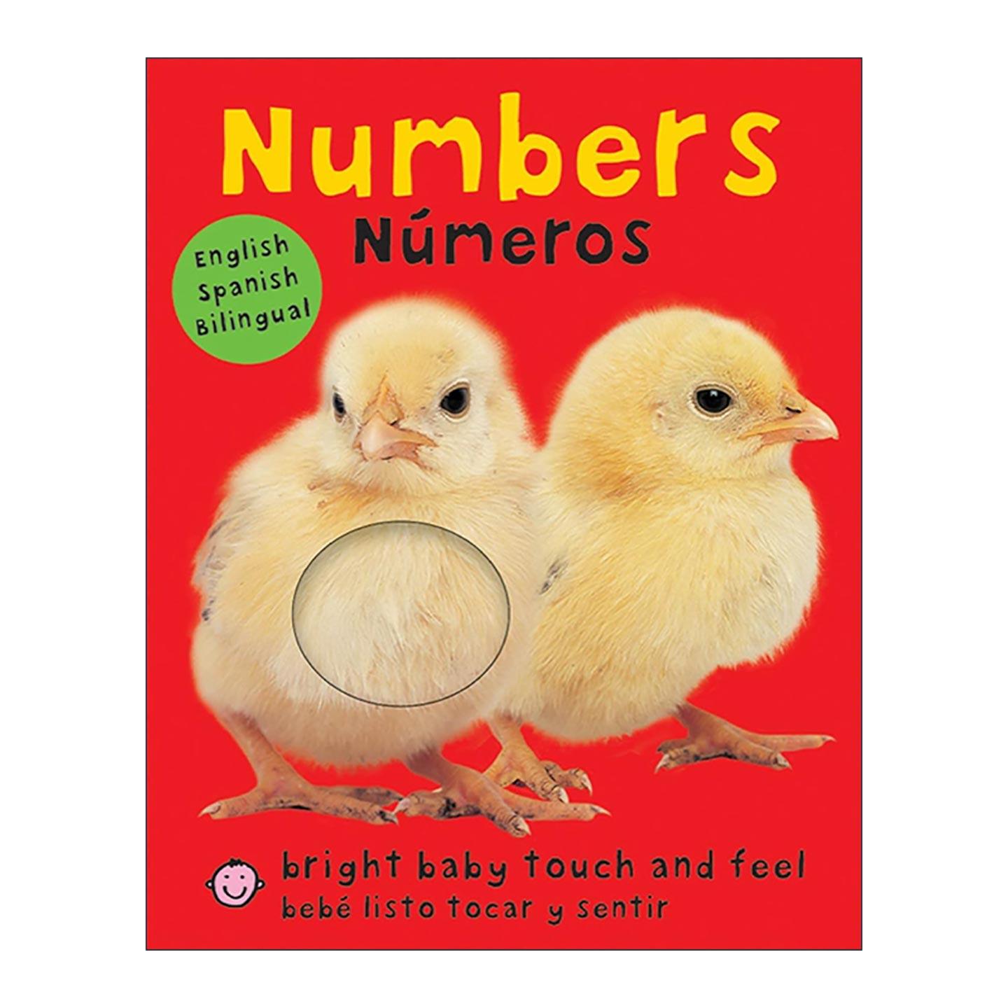 原版 Bright Baby Touch & Feel Bilingual Numbers 聪明宝宝 西班牙语 英语双语数字 触摸纸板书 进口原版书籍