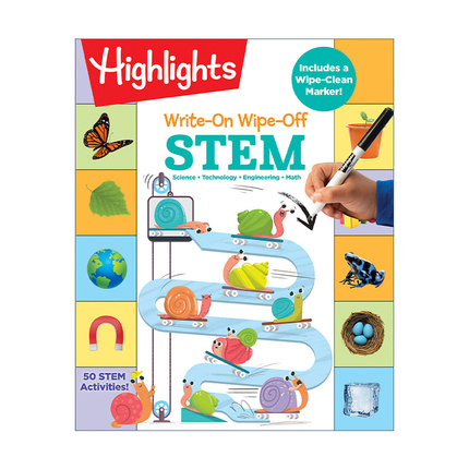英文原版 Write-On Wipe-Off STEM 可写可擦 科学实验 亮点幼儿儿童科普百科绘本 游戏活动书 英文版 进口英语原版书籍
