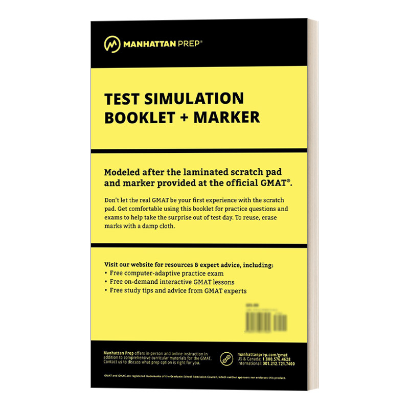 英文原版 Manhattan Prep GMAT Test Simulation Booklet 曼哈顿GMAT考试模拟手册 英文版 进口英语原版书籍