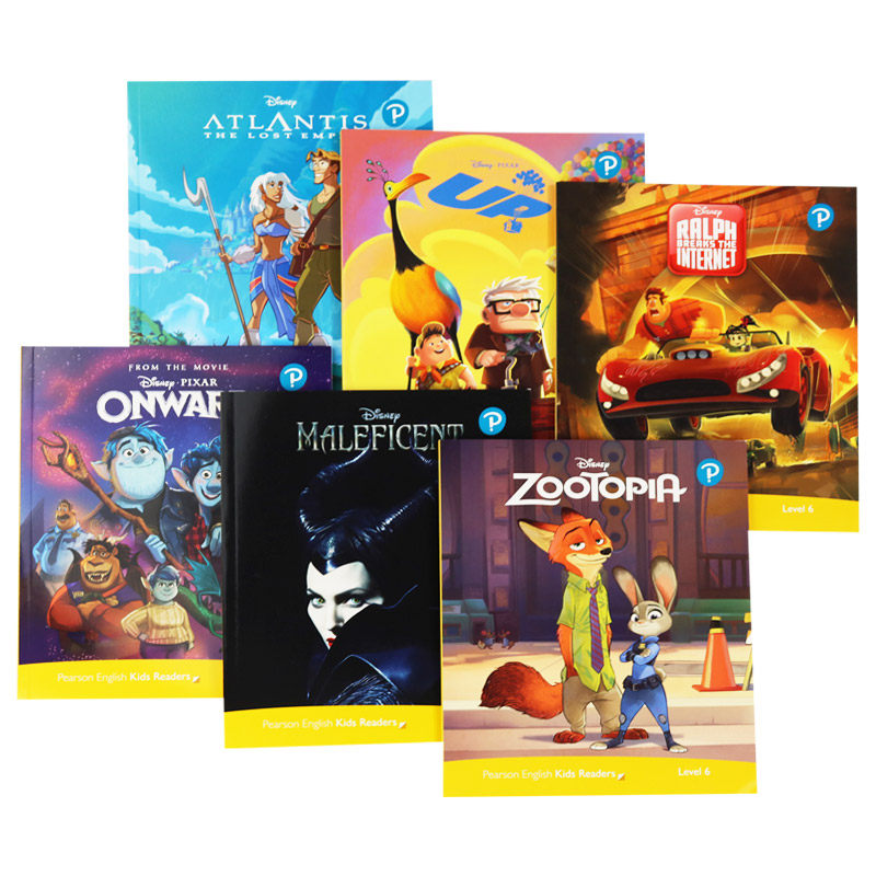 英文原版绘本 朗文培生 Disney Kids Readers L6 迪士尼儿童分级读物 6册合售 皮克斯动画故事 分级词汇语法句法 附配套教学资源