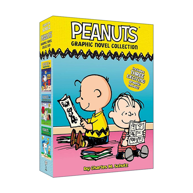 英文原版 Peanuts Graphic Novel Collection 史努比 花生漫画小说集 3集盒装 英文版 进口英语原版书籍