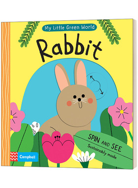 英文原版 Campbell出品 My Little Green World: Rabbit 我的绿色小世界 小兔子 启蒙趣味科普 机关抽拉滑动活动纸板书