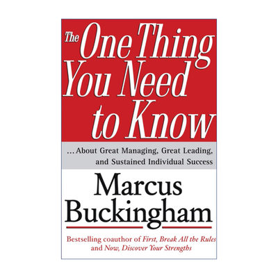 英文原版 The One Thing You Need to Know 最后告诉你三条一定之规 精装 Marcus Buckingham 英文版 进口英语原版书籍