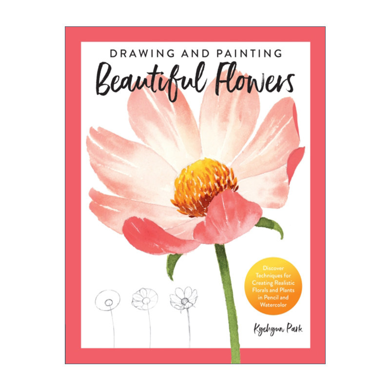 英文原版 Drawing and Painting Beautiful Flowers 绘制美丽的花朵 用铅笔和水彩创作逼真的花卉和植物的技巧 英文版 进口英语书