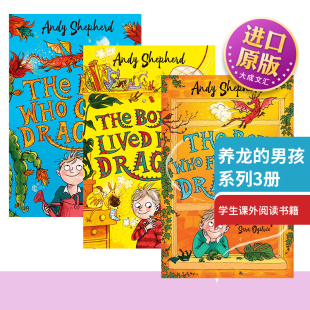 Grew 男孩系列3册 儿童英语章节书 学生课外阅读书籍 The 英文原版 Flew 进口原版 with Lived 养龙 Dragons Who 英文版 Boy