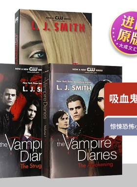 The Vampire Diaries 英文原版进口恐怖小说 吸血鬼日记小说系列3本套装 觉醒 挣扎 英文版原版书籍