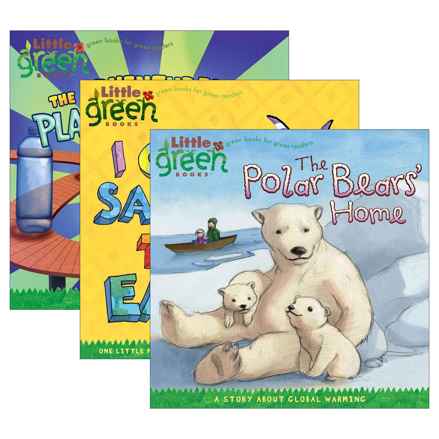 英文原版 Little Green Books 儿童环保意识启蒙系列3册 我能拯救地球 塑料瓶历险记 北极熊的家 英文版 进口英语原版书籍