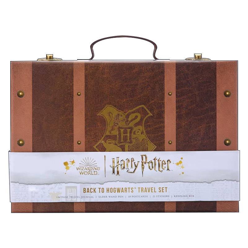 英文原版 Harry Potter Back to Hogwarts Travel Set 哈利波特 重返霍格沃茨旅行套装 含一支木魔杖状笔 一本日记 贴纸艺术明信片