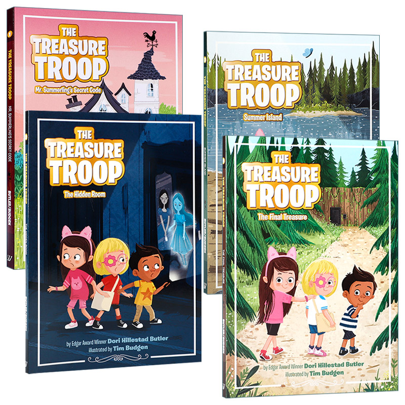 英文原版 The Treasure Troop 寻宝小队系列4册 儿童章节桥梁故事书 Dori Hillestad Butler 英文版 进口英语原版书籍