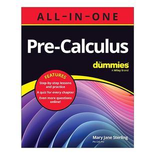英文版 书籍 All for Dummies One Calculus 进口英语原版 英文原版 初级微积分一本通达人迷 Pre