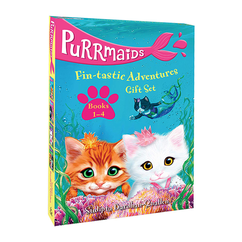 英文原版 Purrmaids Fin tastic Adventures 1-4 Gift Set 美猫鱼4册盒装 英文版 进口英语原版书籍儿童图书
