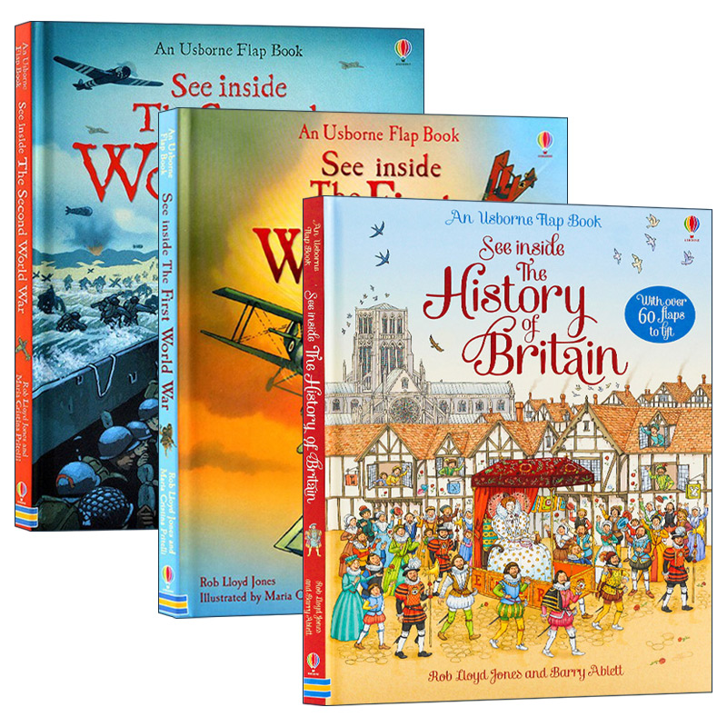 英文原版 Usborne See Inside 看里面系列之历史3册 儿童英语科普绘本 英文版 进口英语原版书籍
