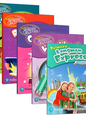 英文原版 Primary Longman Express 2B 朗文PLE小学英语二年级下册 新版 一个学期5本套 课本+4本练习册 朗文小学教材2B进口书籍