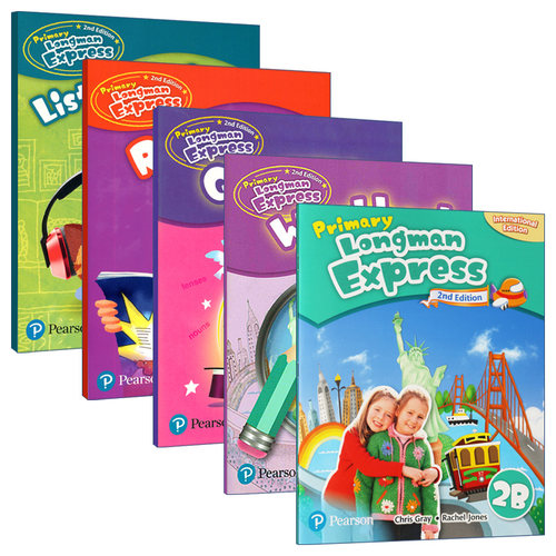 英文原版 Primary Longman Express 2B 朗文PLE小学英语二年级下册 新版 一个学期5本套 课本+4本练习册 朗文小学教材2B进口书籍