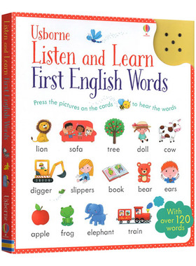 触摸可发声英语单词卡片 英文原版 Listen and Learn First English Words 尤斯伯恩 边听边学 校园场景认知 英文版进口原版书籍