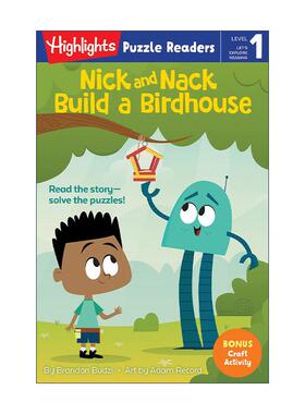 英文原版 Nick and Nack Build a Birdhouse Highlights Puzzle Readers Level 1 尼克与纳克系列 建造鸟屋 故事与益智谜题