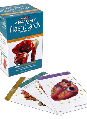 英文原版 Barron's Anatomy Flash Cards 开普兰解剖学闪卡 英文版 进口英语原版书籍