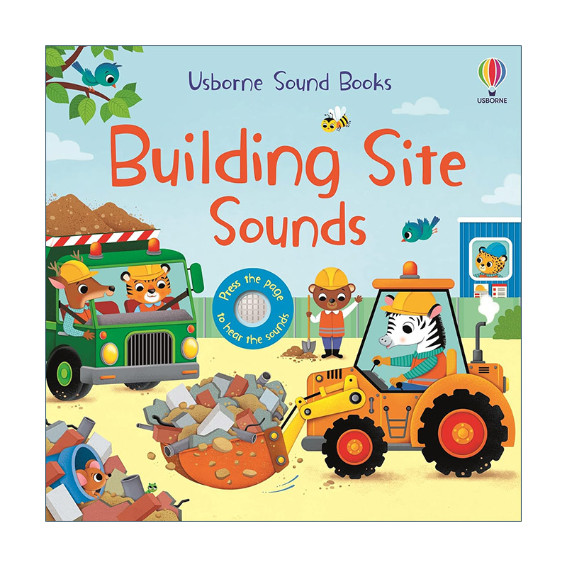 英文原版 Usborne Building Site Sounds 建筑工地 尤斯伯恩早教启蒙认知发声书 纸板洞洞书 英文版 进口英语原版书籍