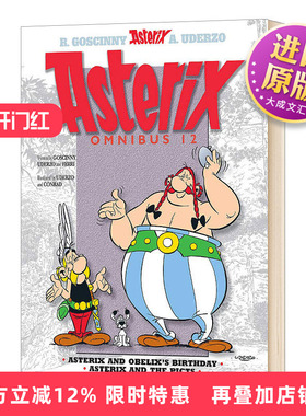 英文原版 Asterix Omnibus 12 高卢英雄历险记34-36 合订本 卷十二 儿童漫画书 英文版 进口英语原版书籍