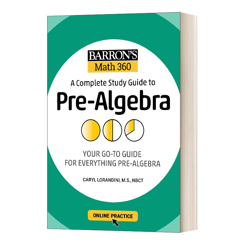 英文原版 Barron's Math 360 巴朗美国中学预代数完全学习指南 含在线练习 英文版 进口英语原版书籍