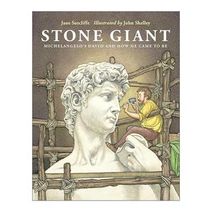 精装 书籍 石头巨人 儿童艺术历史科普百科绘本 Jane 大卫及其诞生 Giant 米开朗基罗 进口英语原版 英文原版 Sutcliffe Stone