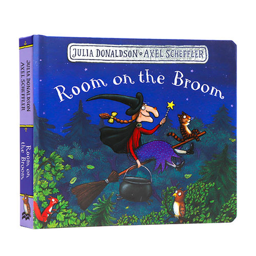 英文原版 Room on the Broom 女巫扫帚排排坐 纸板书 咕噜牛作者 朱莉娅 唐纳森 儿童图画故事书 英文版 进口英语原版书籍