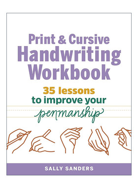 英文原版 Print and Cursive Handwriting Workbook 书法 连笔书写练习册 35课提高你的书法 英文版 进口英语原版书籍