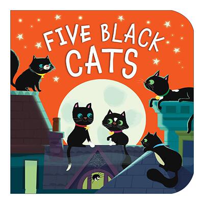 英文原版 Five Black Cats 五只小黑猫 儿童数数启蒙认知绘本 万圣节 纸板书 Patricia Hegarty 英文版 进口英语原版书籍