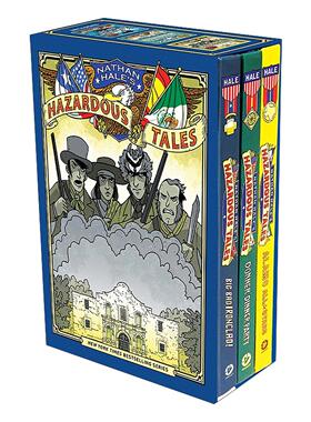 英文原版 Nathan Hale's Hazardous Tales' Second 3-Book Box Set 内森·黑尔危险故事集4-6卷盒装套装 历史科普漫画 精装 英文版