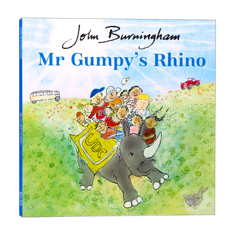 英文原版 Mr Gumpy's Rhino 甘伯伯的犀牛 约翰·伯明翰绘本 和甘伯伯去游河作者 英文版 进口英语原版书籍