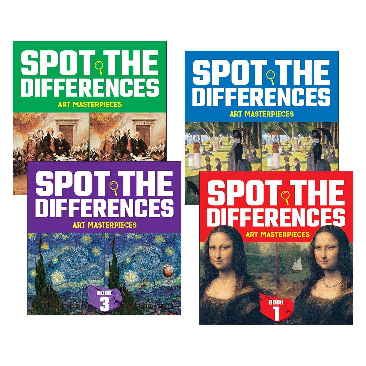 英文原版 Spot the Differences Art Masterpieces 找不同 艺术杰作系列4册 儿童绘画科普 益智游戏活动书 英文版 进口原版书籍