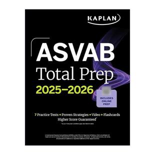 在线资源 书籍 Prep 卡普兰兵种倾向选择测验 含7套试题 2026 Total 2025 进口英语原版 英文原版 超2000道问答题和闪卡 ASVAB