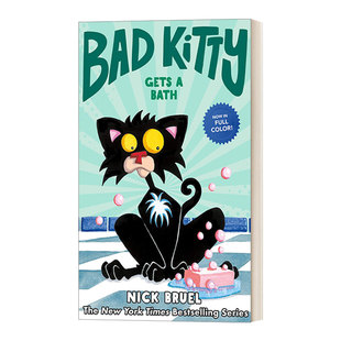 英文版 书籍 Gets 小坏猫去洗澡 精装 Bath Kitty 进口英语原版 英文原版 全彩漫画小说 Bad